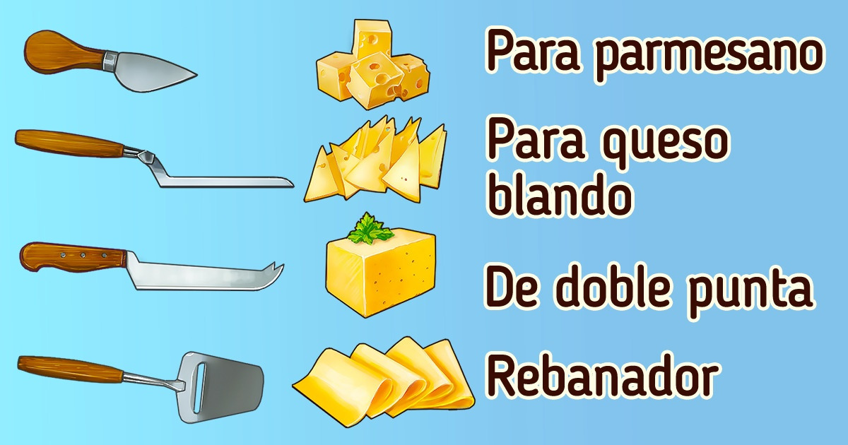 7 Tipos de cuchillos para queso